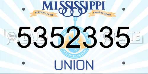 5352335 Mississippi License Plate