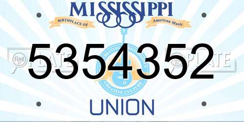 5354352 Mississippi License Plate