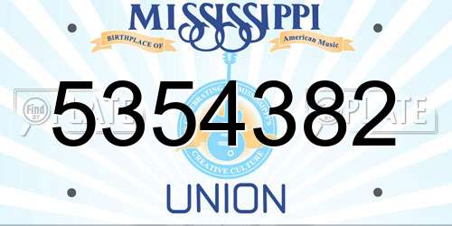 5354382 Mississippi License Plate