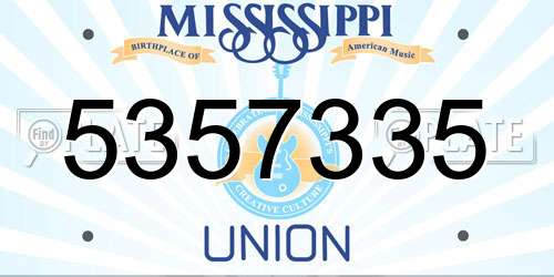 5357335 Mississippi License Plate