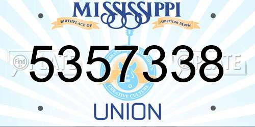 5357338 Mississippi License Plate