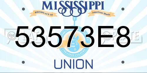 53573E8 Mississippi License Plate