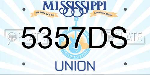 5357DS Mississippi License Plate