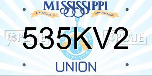 535KV2 Mississippi License Plate