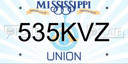 535KVZ Mississippi License Plate