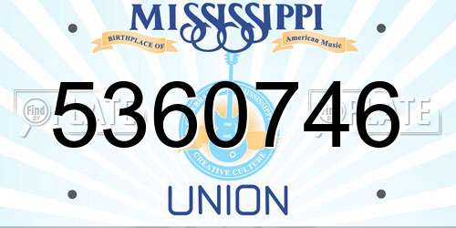5360746 Mississippi License Plate