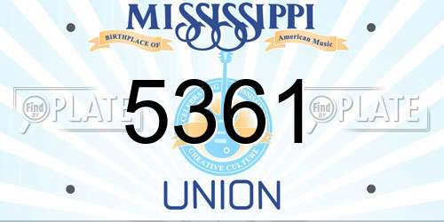 5361 Mississippi License Plate