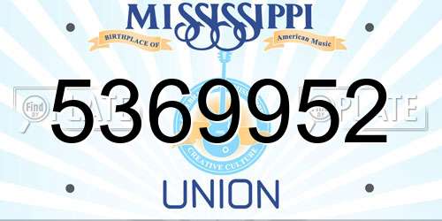 5369952 Mississippi License Plate