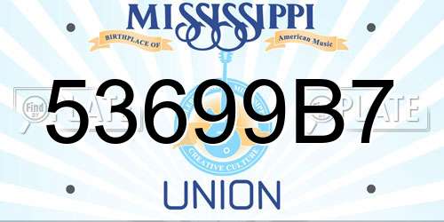 53699B7 Mississippi License Plate