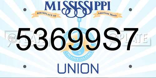 53699S7 Mississippi License Plate