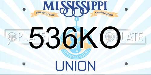 536KO Mississippi License Plate