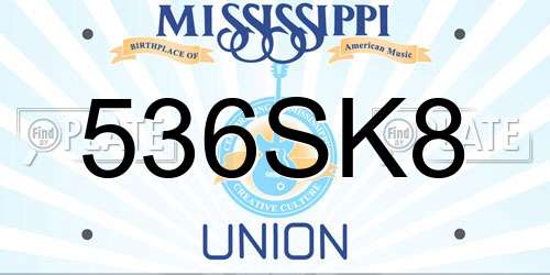 536SK8 Mississippi License Plate