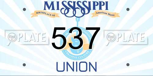 537 Mississippi License Plate