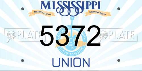5372 Mississippi License Plate