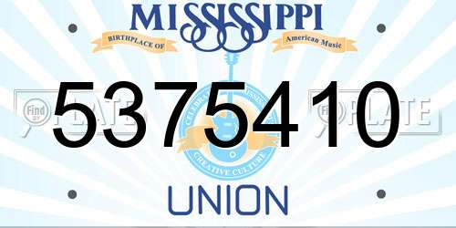 5375410 Mississippi License Plate