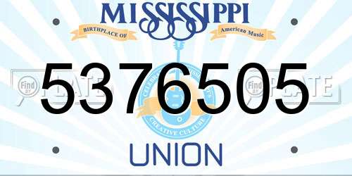 5376505 Mississippi License Plate
