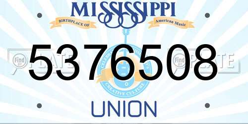 5376508 Mississippi License Plate