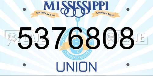 5376808 Mississippi License Plate