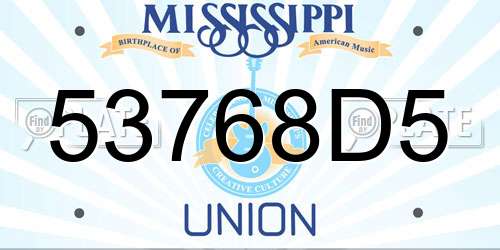 53768D5 Mississippi License Plate