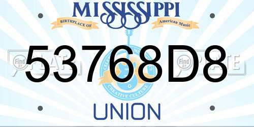 53768D8 Mississippi License Plate