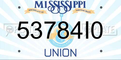 53784I0 Mississippi License Plate