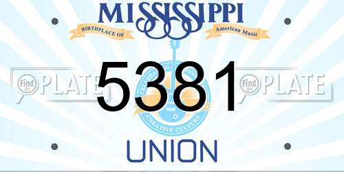 5381 Mississippi License Plate