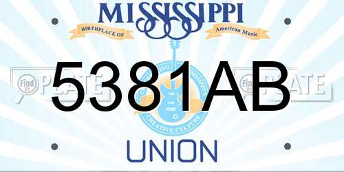 5381AB Mississippi License Plate