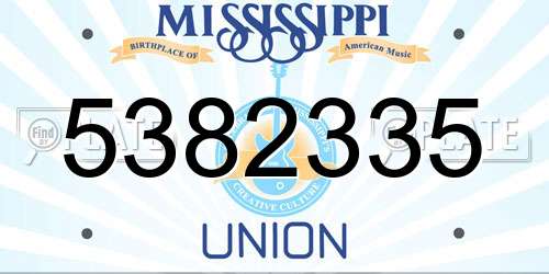 5382335 Mississippi License Plate