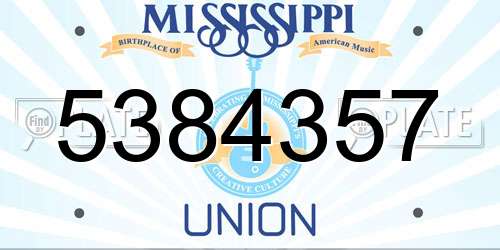 5384357 Mississippi License Plate