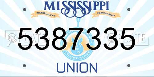 5387335 Mississippi License Plate