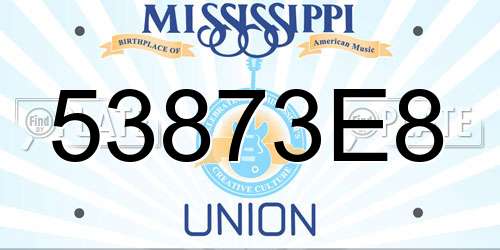 53873E8 Mississippi License Plate