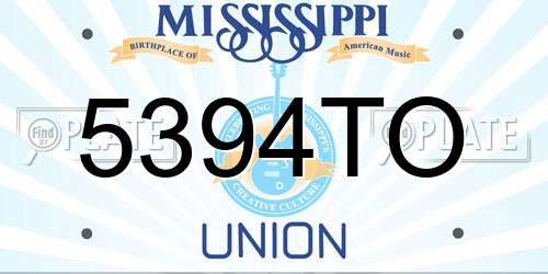 5394TO Mississippi License Plate