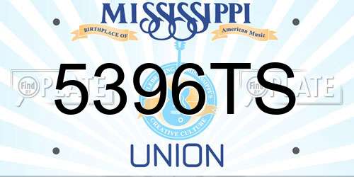 5396TS Mississippi License Plate
