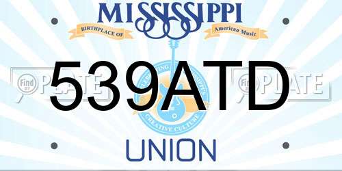 539ATD Mississippi License Plate