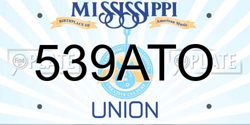 539ATO Mississippi License Plate