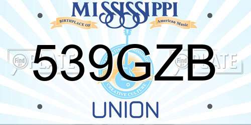 539GZB Mississippi License Plate