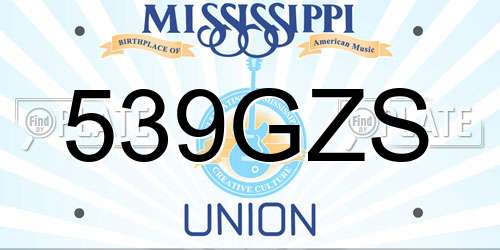 539GZS Mississippi License Plate