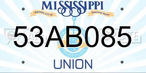 53AB085 Mississippi License Plate
