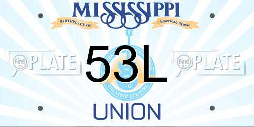 53L Mississippi License Plate
