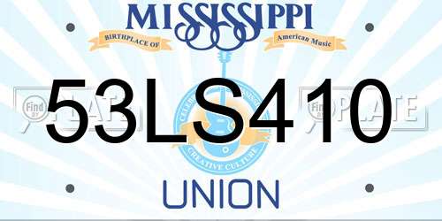 53LS410 Mississippi License Plate