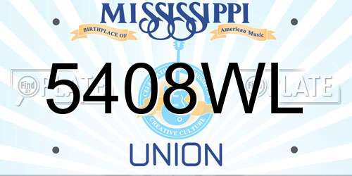 5408WL Mississippi License Plate