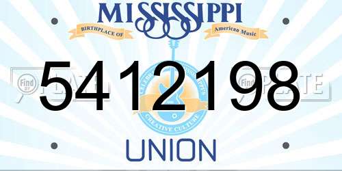 5412198 Mississippi License Plate