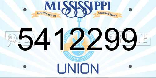 5412299 Mississippi License Plate