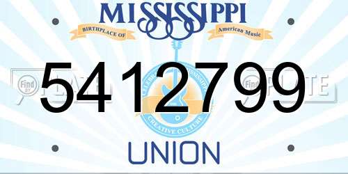 5412799 Mississippi License Plate