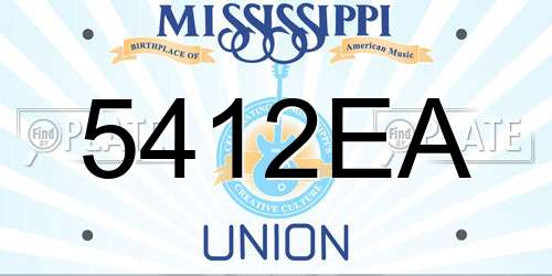 5412EA Mississippi License Plate