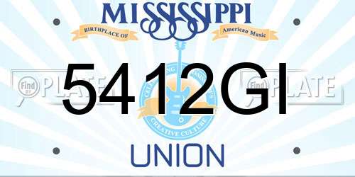 5412GI Mississippi License Plate