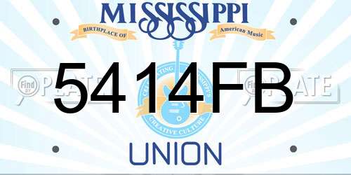 5414FB Mississippi License Plate