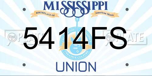 5414FS Mississippi License Plate