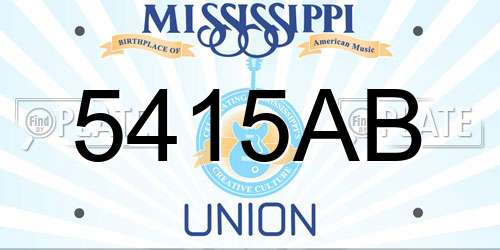 5415AB Mississippi License Plate