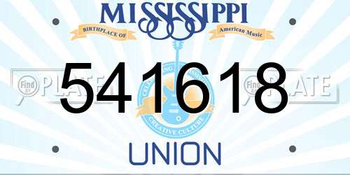 541618 Mississippi License Plate